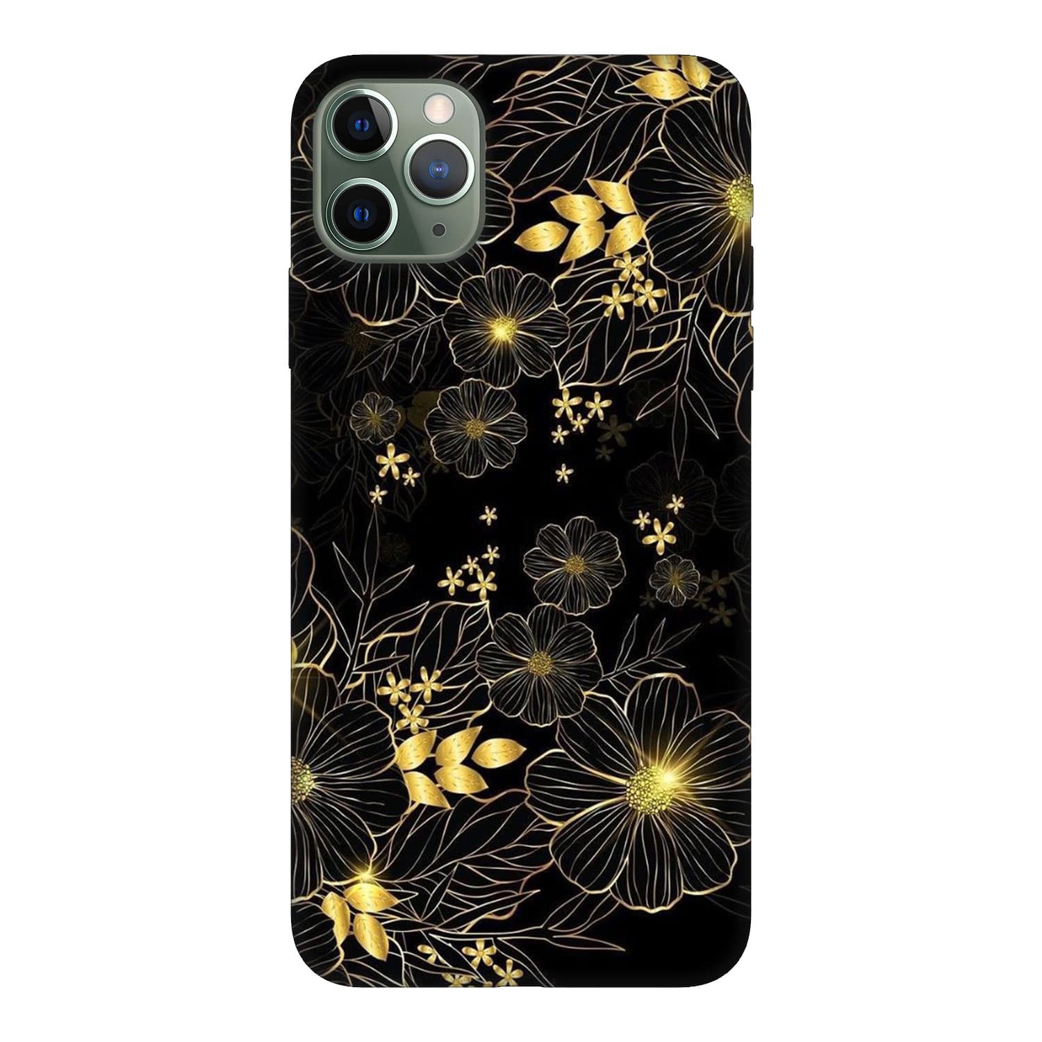 iPhone 11 Pro Max кейс Златни цветя