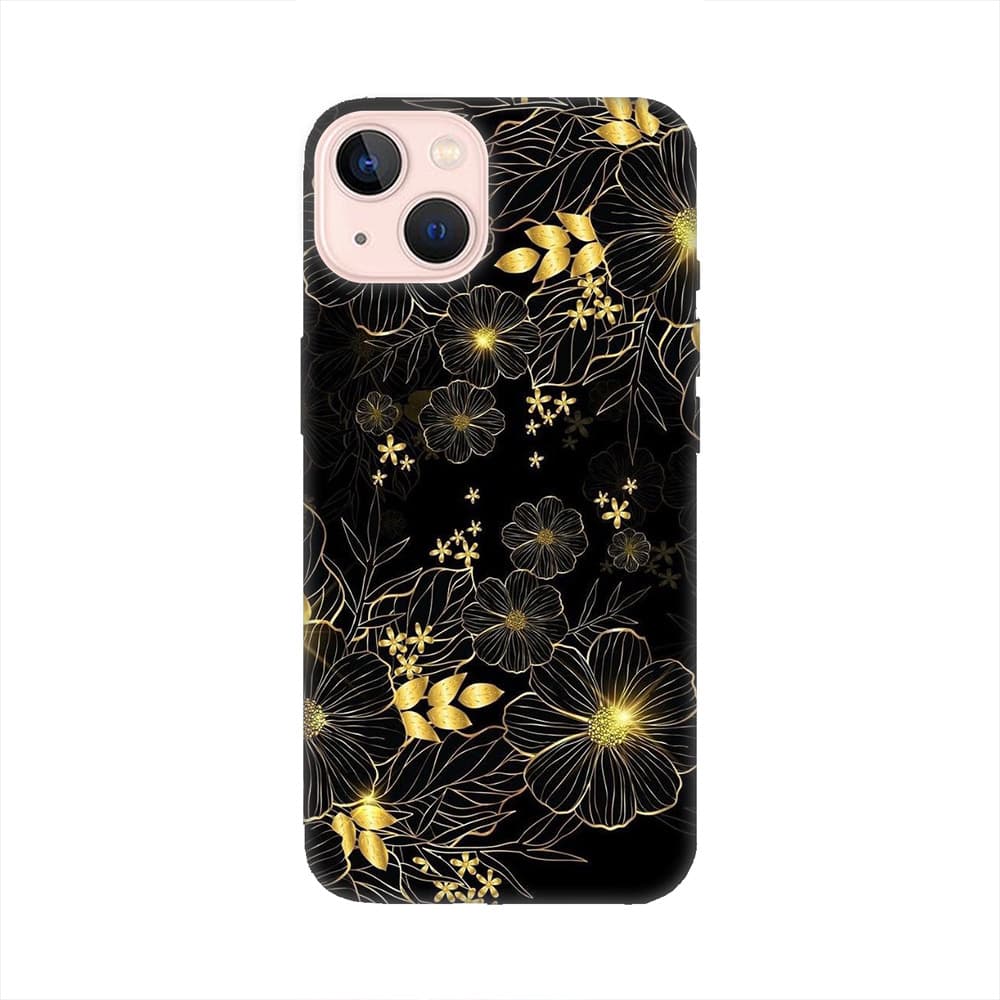 iPhone 13 mini кейс Златни цветя