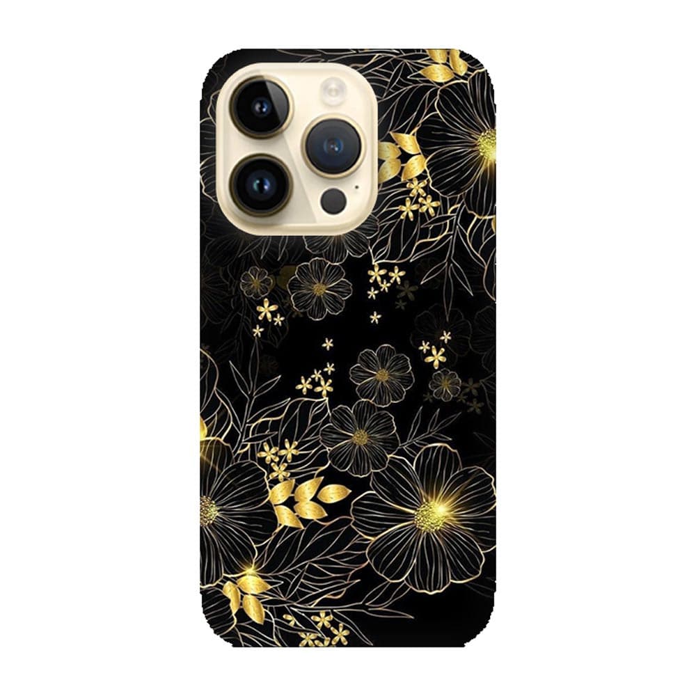 iPhone 14 Pro кейс Златни цветя