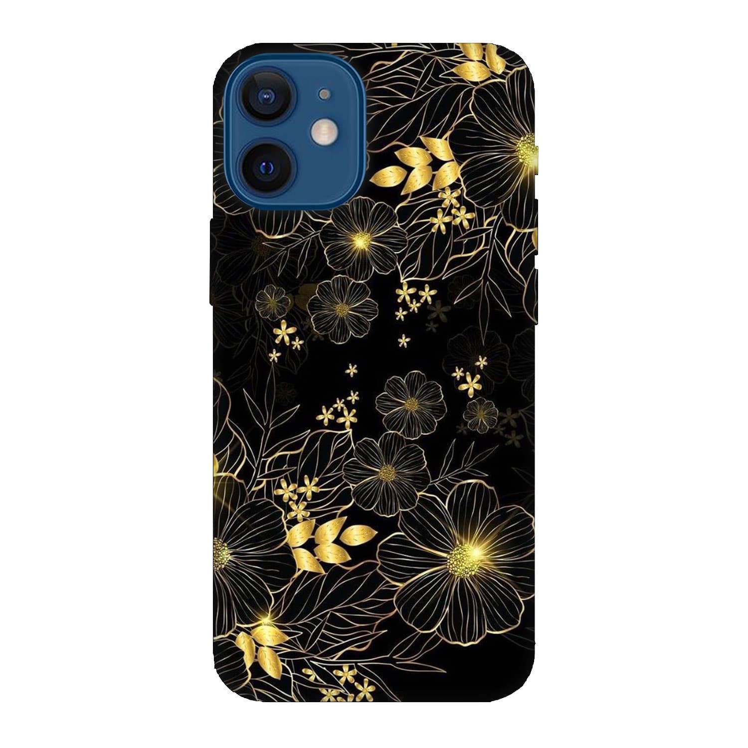 Кейс за iPhone 12 Златни цветя