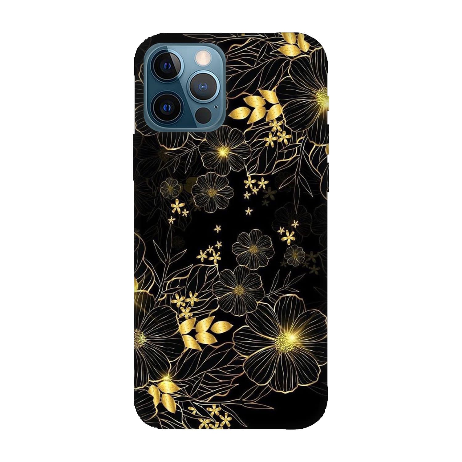 Кейс за iPhone 12 Pro max Златни цветя