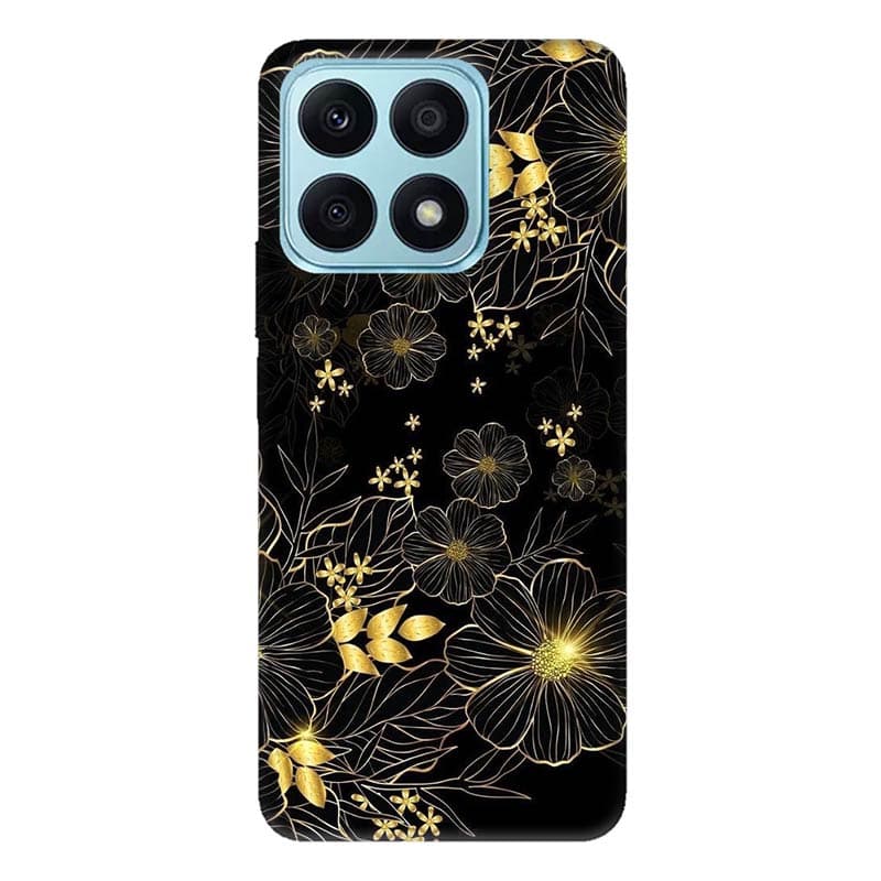 Honor X8A 4G кейс Златни цветя