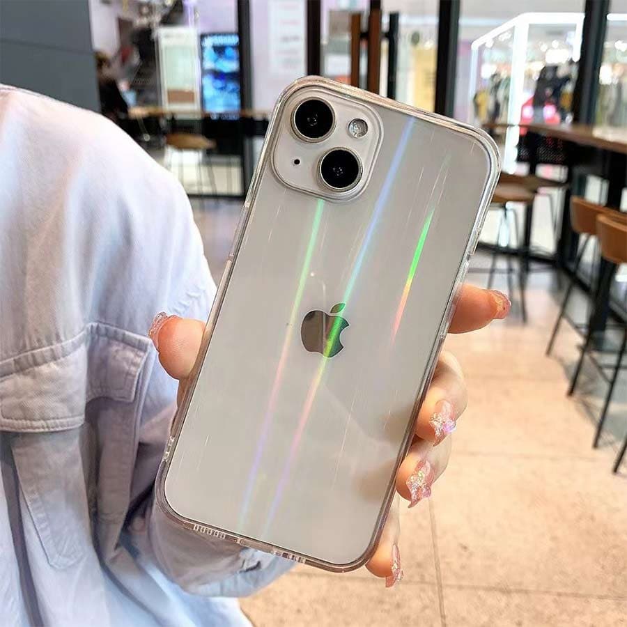 Прозрачен кейс за iPhone с лъскав ефект