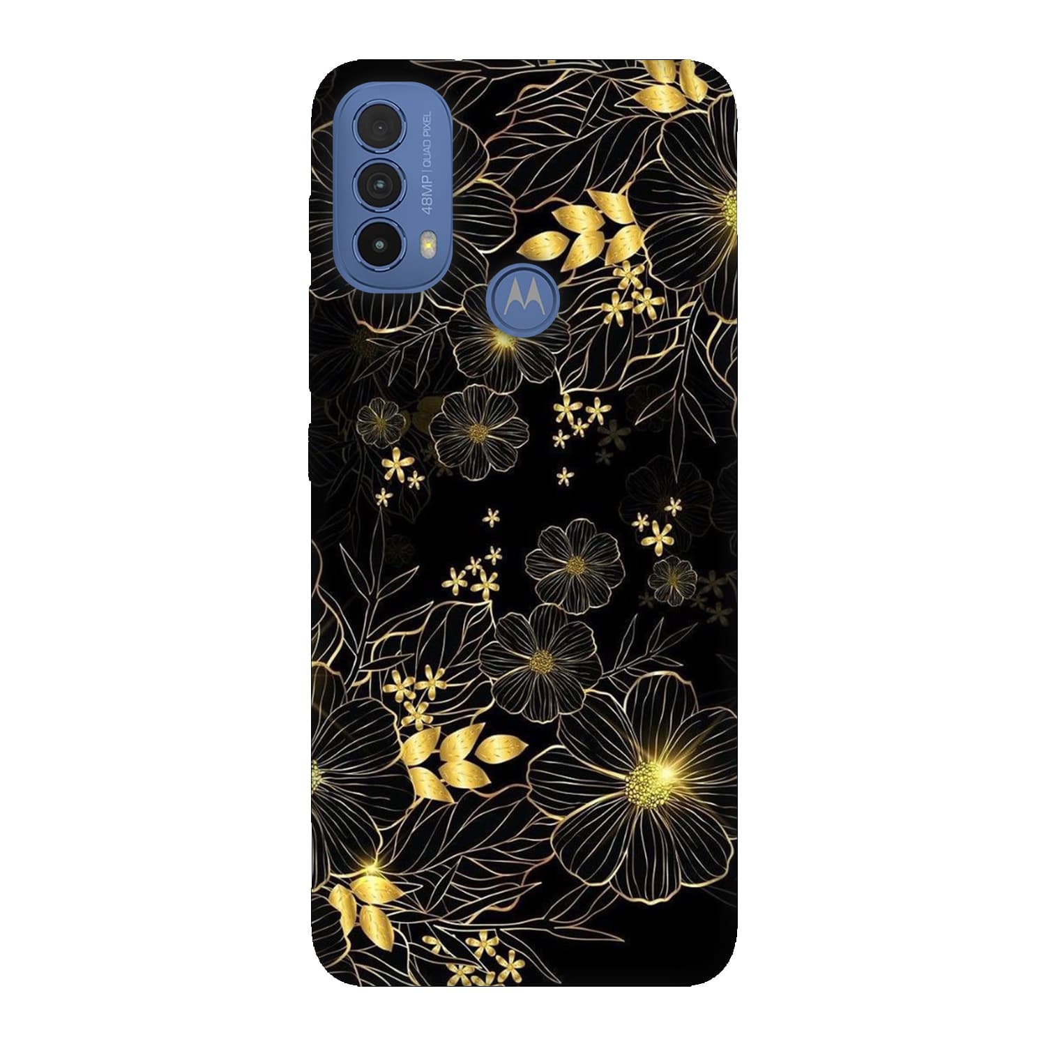 Motorola Moto E30 кейс Златни цветя