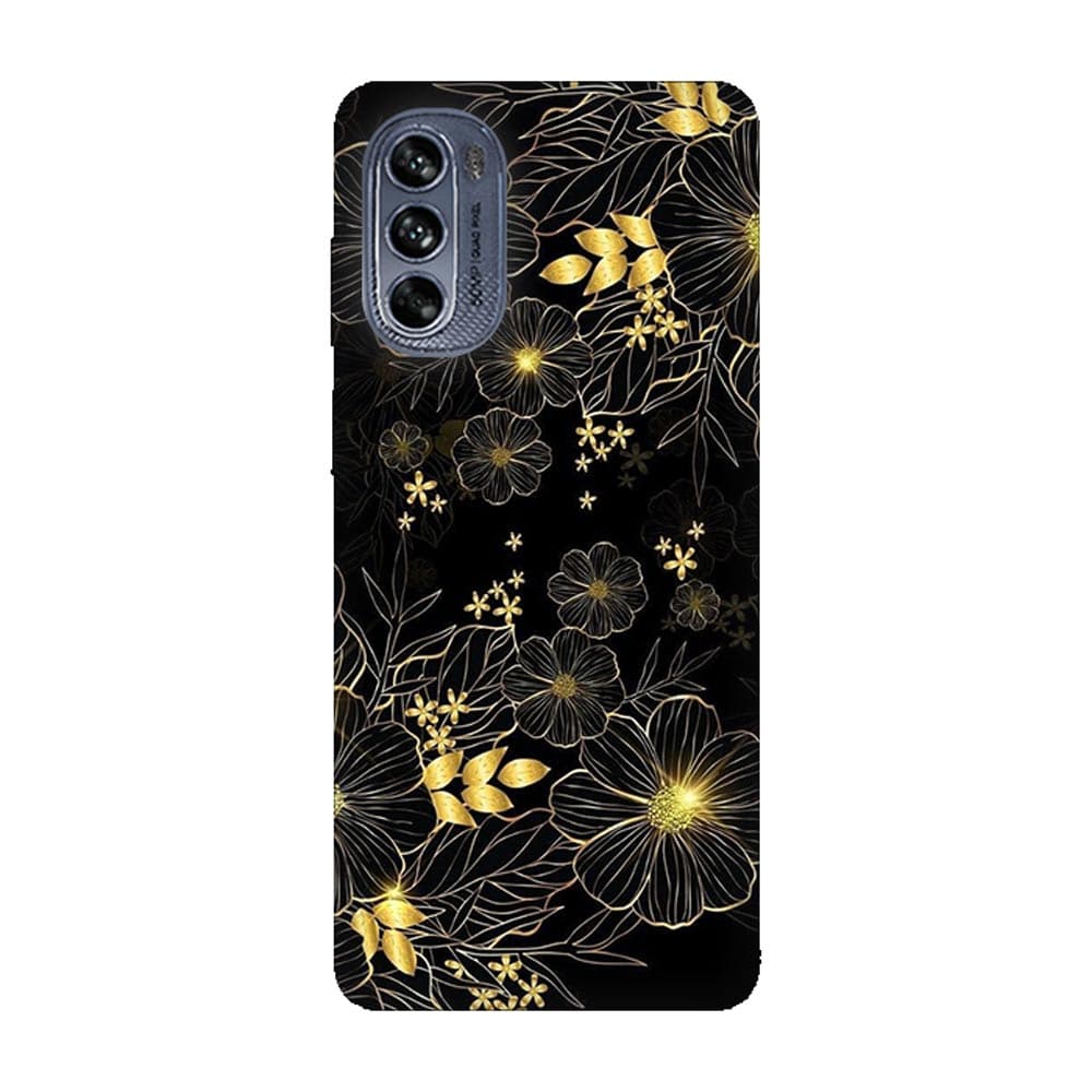 Motorola Moto G62 кейс Златни цветя