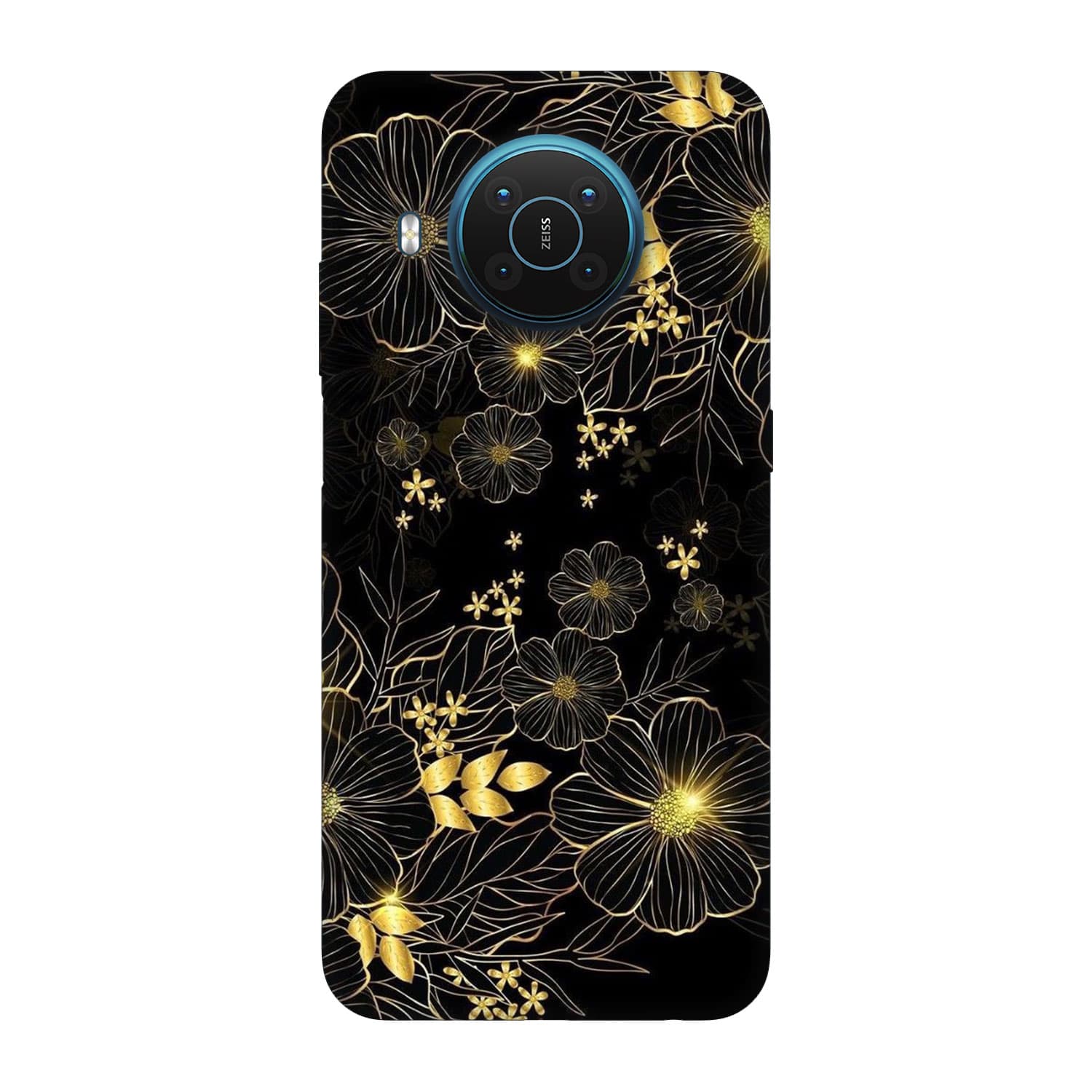 Nokia X20 кейс Златни цветя
