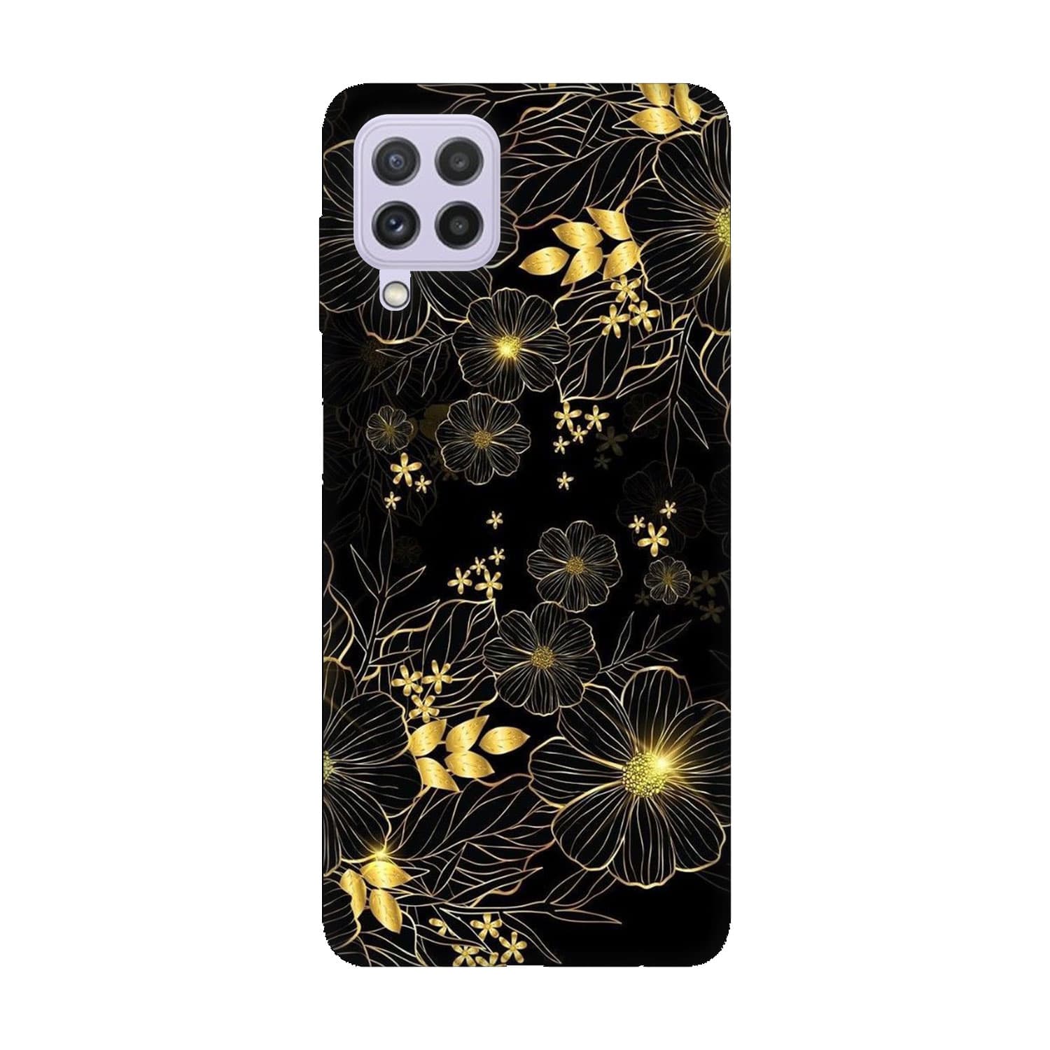 Samsung А22 4G кейс Златни цветя