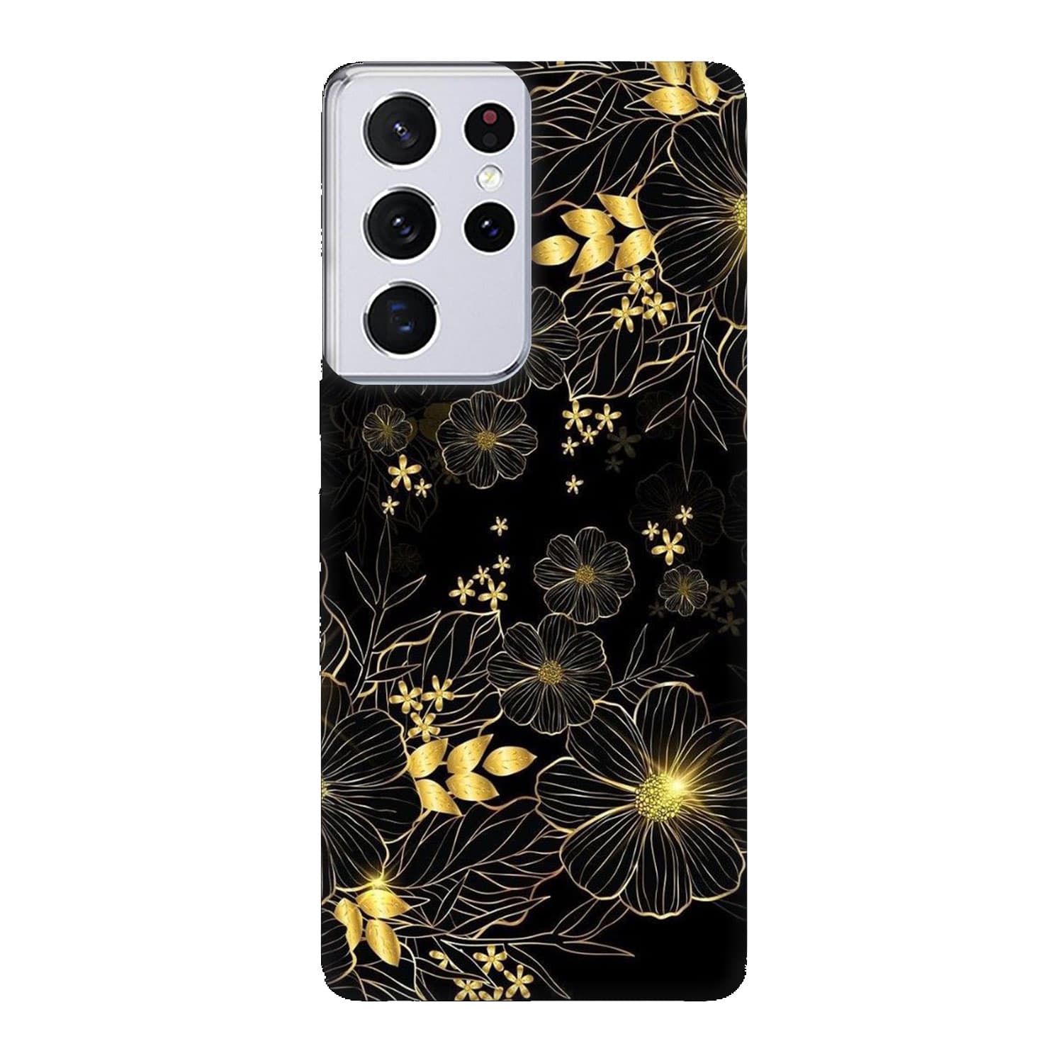 Кейс за Samsung S21 Ultra Златни цветя