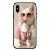 Калъфче за iPhone 213 розово коте със слушалки