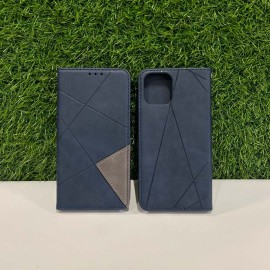 Син Кожен Калъф Тефтер за iPhone 12 Pro