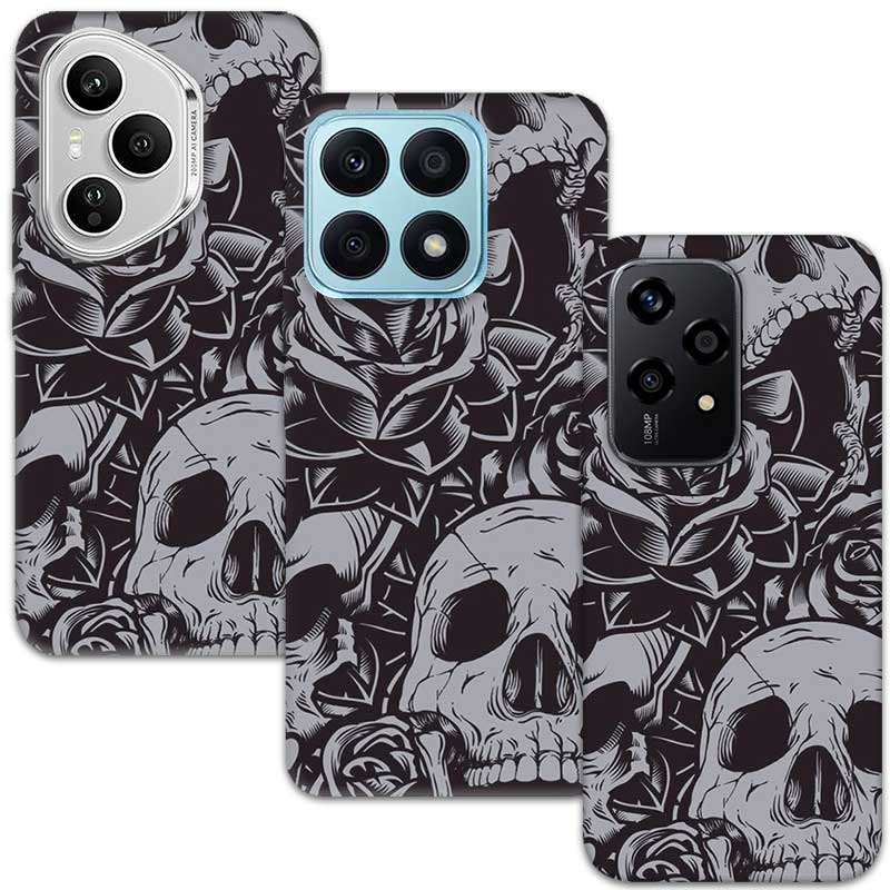 Калъфче за Honor - Черепи и рози