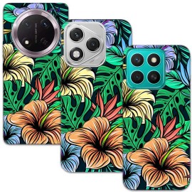 Кейс за Honor - силиконов с тропически листа