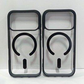Прозрачен MagSafe кейс с Черна рамка за iPhone