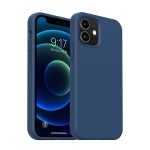 Син силиконов кейс за iPhone 15