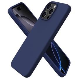 Тъмно син силиконов кейс за iPhone 16 Pro Max