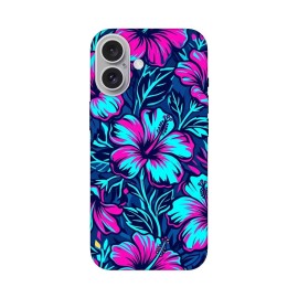 iPhone 16 калъф - Neon Hibiscus