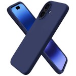 Тъмно син силиконов кейс за iPhone 16
