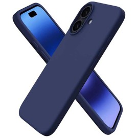 Тъмно син силиконов кейс за iPhone 16