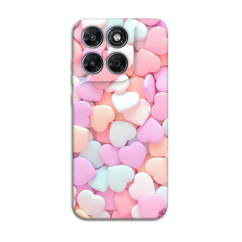 Силиконов калъф за Moto G57 Power - Pastel Hearts