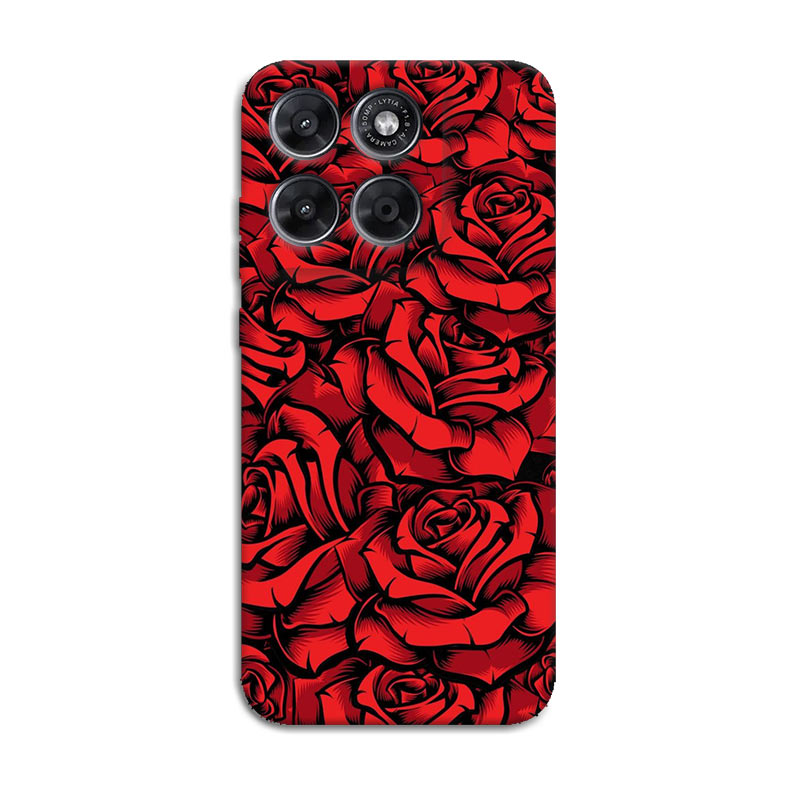 Силиконов кейс за Moto G57 Power - Red Roses
