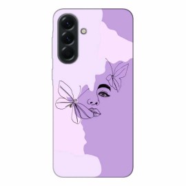 Samsung A57 калъф - Lavender Butterfly Silhouette