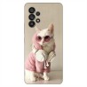 Калъфче за Samsung 213 розово коте със слушалки