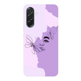 Samsung A37 калъф - Lavender Butterfly Silhouette