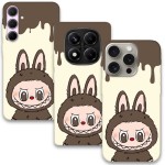 Кафяв Labubu калъф за телефон