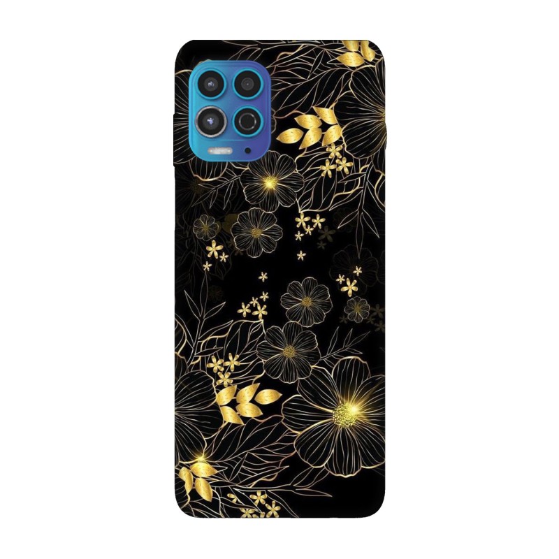 Motorola Moto G100 кейс Златни цветя