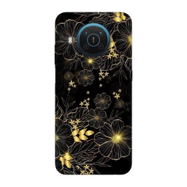Nokia X20 кейс Златни цветя