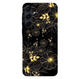 Samsung A55 кейс Златни цветя