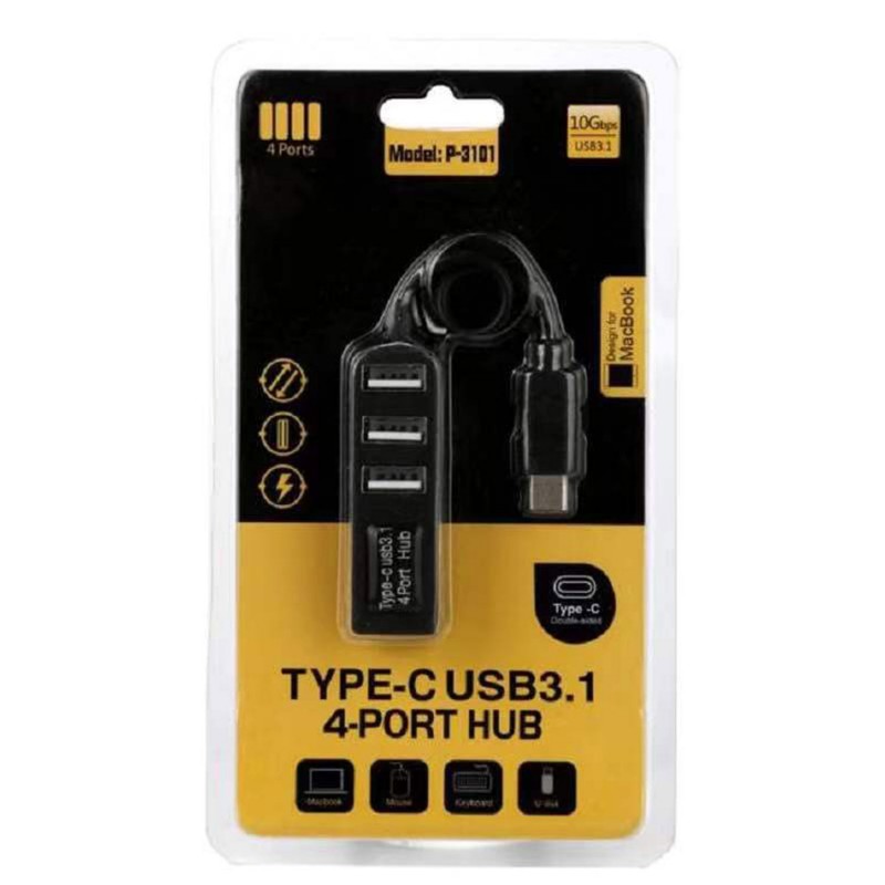 Type-C USB 3.1 разклонител с 4 порта