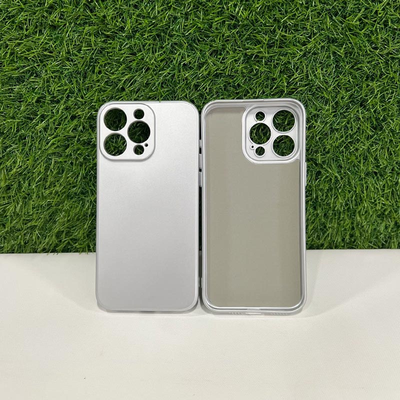 Силиконов сребрист калъф за iPhone