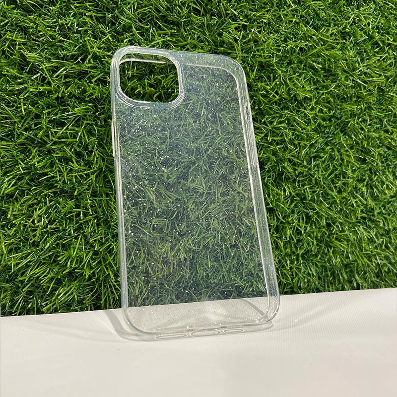 Прозрачен кейс за iPhone с брокат