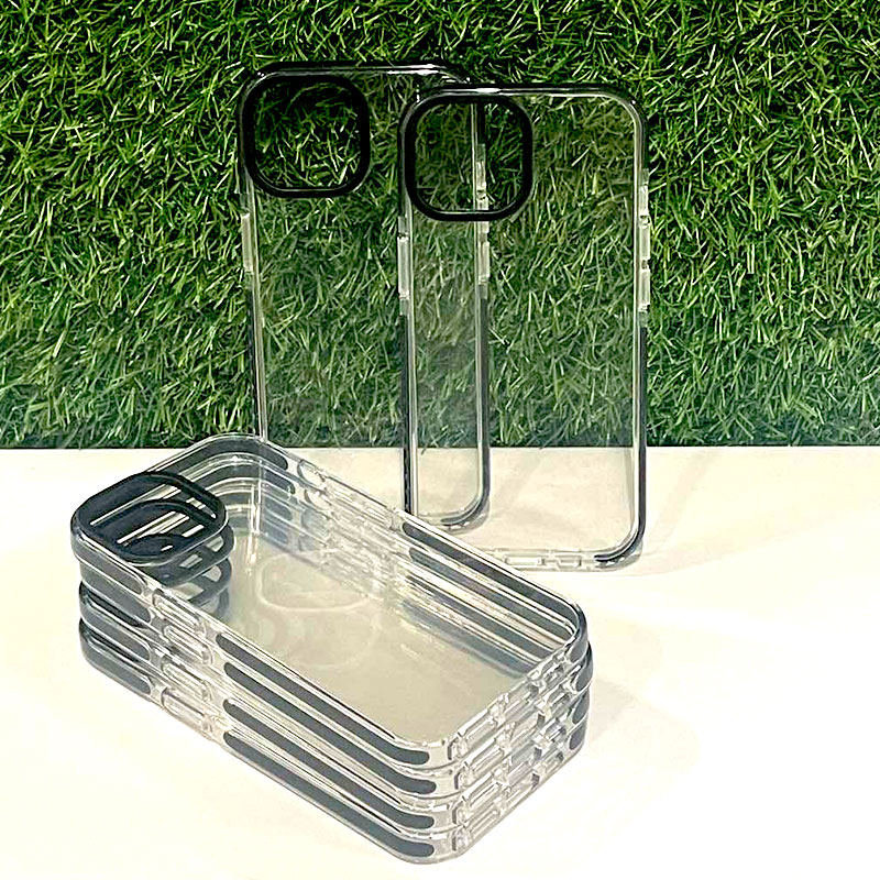 Прозрачен кейс с черен борд за iPhone